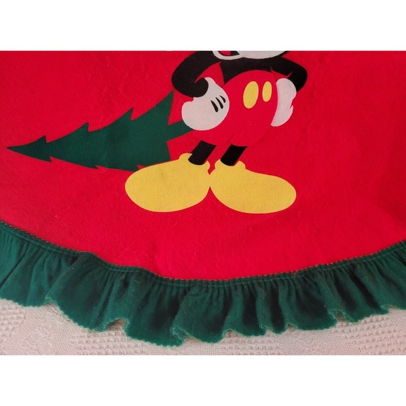 Vintage 90s Mickey Mouse Unlimited Christmas Tree Skirt  Vintage 90s Mickey Mouse Unlimited Christmas Tree Skirt Disney Holiday Decor